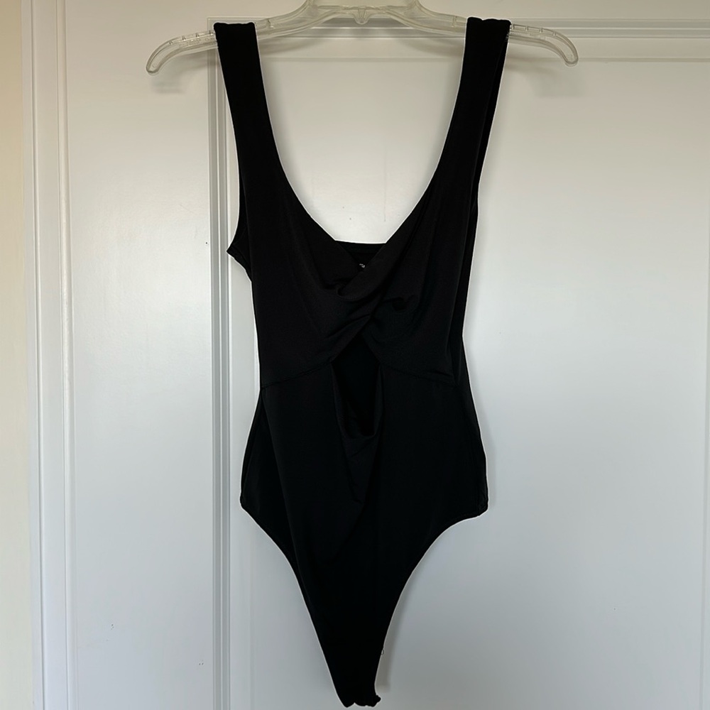 NWT Abercrombie Black Body Suit with front cut out